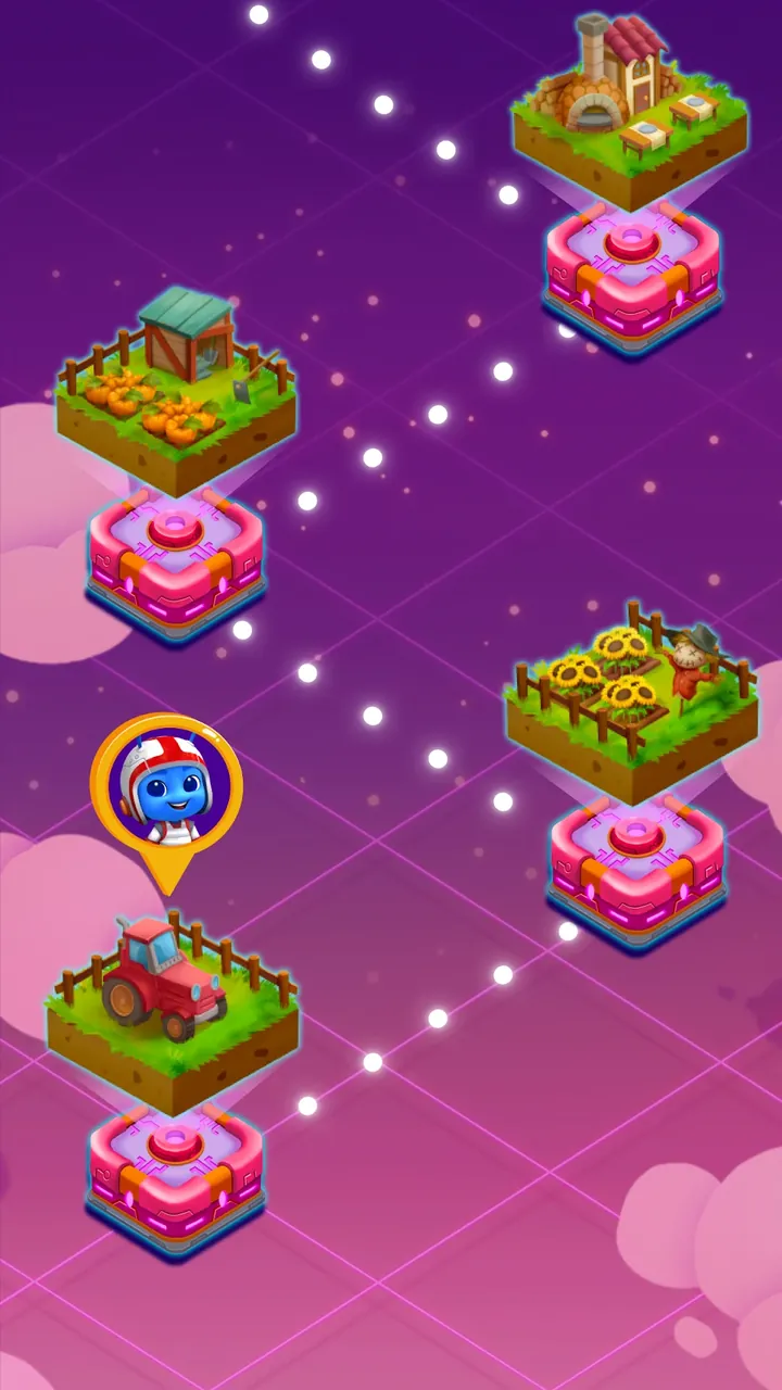 Ecrã de progresso de CodyCross com os mundos temáticos do jogo